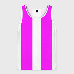 Майка-безрукавка мужская Color white pink line, цвет: 3D-белый