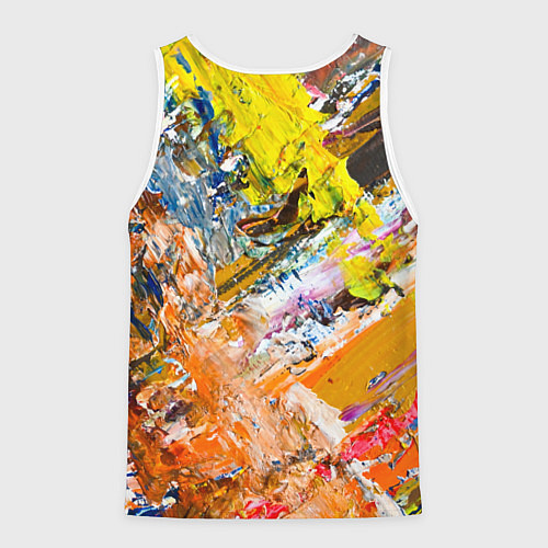Мужская майка без рукавов Живая Абстракция: Поток Цветов и Форм в Постоянном / 3D-Белый – фото 2