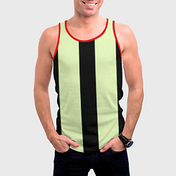 Майка-безрукавка мужская Color light green black line, цвет: 3D-красный — фото 2