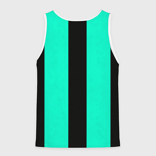 Мужская майка без рукавов Color light blue white line / 3D-Белый – фото 2