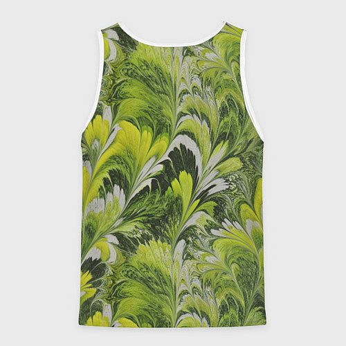 Мужская майка без рукавов Мраморный абстрактный паттерн - зеленые и желтые о / 3D-Белый – фото 2