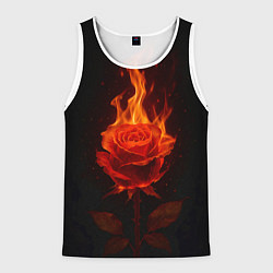Майка-безрукавка мужская Flaming rose, цвет: 3D-белый
