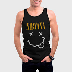Майка-безрукавка мужская Nirvana rock music, цвет: 3D-черный — фото 2