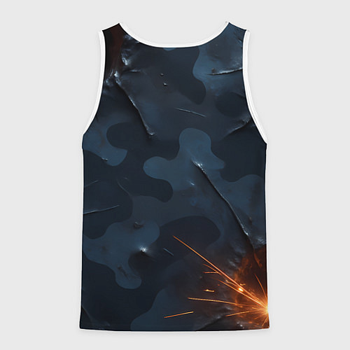 Мужская майка без рукавов ВМФ агрессивный медведь / 3D-Белый – фото 2