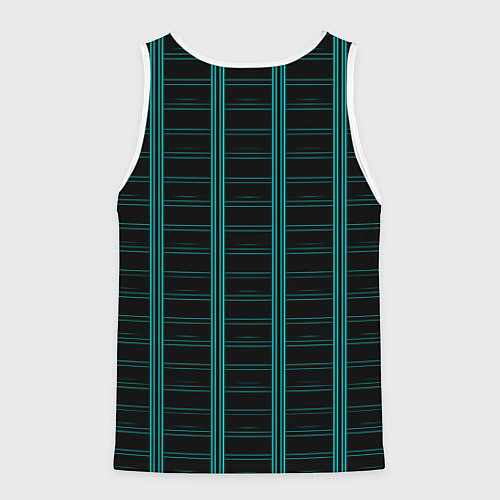Мужская майка без рукавов Color blue dark stripe / 3D-Белый – фото 2