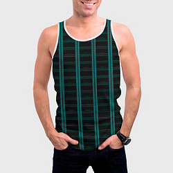 Майка-безрукавка мужская Color blue dark stripe, цвет: 3D-белый — фото 2
