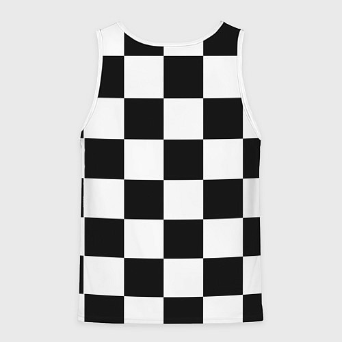 Мужская майка без рукавов Деревянные шахматные фигуры на доске / 3D-Белый – фото 2