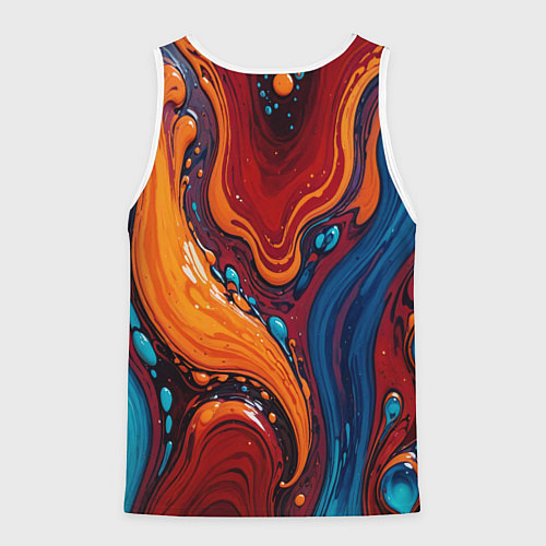 Мужская майка без рукавов Пламя и синева / 3D-Белый – фото 2
