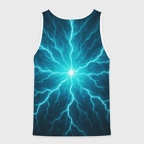 Мужская майка без рукавов Демонический электросамурай / 3D-Белый – фото 2