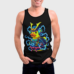 Майка-безрукавка мужская Электрическая уточка самурай, цвет: 3D-черный — фото 2