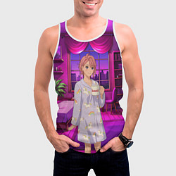 Майка-безрукавка мужская Дандадан Сиратори Айра с кофе, цвет: 3D-белый — фото 2