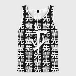 Майка-безрукавка мужская Doom logo japan, цвет: 3D-белый