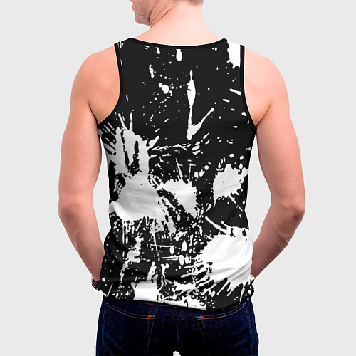 Мужская майка без рукавов Doom белые краски / 3D-Черный – фото 4