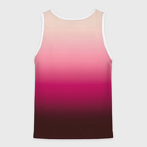 Мужская майка без рукавов Градиент transcendent pink омбре / 3D-Белый – фото 2