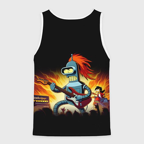 Мужская майка без рукавов Bender is a hard rock guitarist - Futurama / 3D-Белый – фото 2
