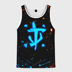 Майка-безрукавка мужская Doom лёд и пламя краски, цвет: 3D-белый