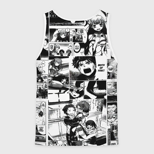 Мужская майка без рукавов Doom anime black / 3D-Белый – фото 2