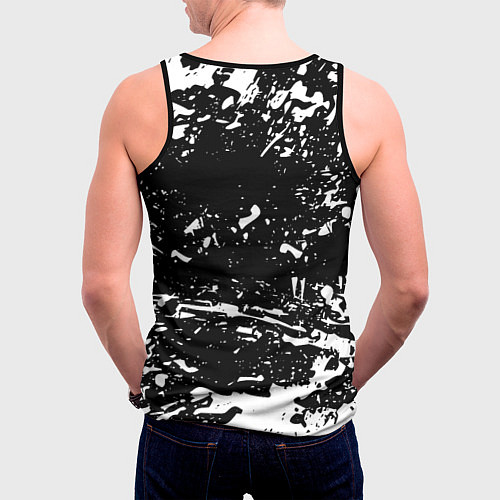 Мужская майка без рукавов Doom краски белые штрихи / 3D-Черный – фото 4