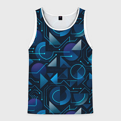 Мужская майка без рукавов Футуристическая сине-фиолетовая абстракция с хакер