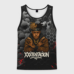 Майка-безрукавка мужская XXXTentacion со скрещенными руками, цвет: 3D-черный