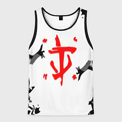 Майка-безрукавка мужская Doom лого камуфляж текстура, цвет: 3D-черный