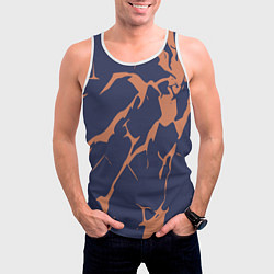 Майка-безрукавка мужская Разломы на синем, цвет: 3D-белый — фото 2