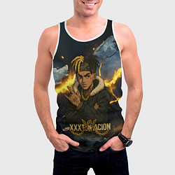 Майка-безрукавка мужская XXXTentacion мультяшный стиль, цвет: 3D-белый — фото 2