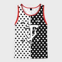 Мужская майка без рукавов Doom точки черно белые