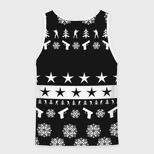 Мужская майка без рукавов Doom x csgo winter / 3D-Белый – фото 2