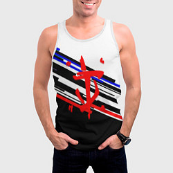 Майка-безрукавка мужская Doom line color, цвет: 3D-белый — фото 2