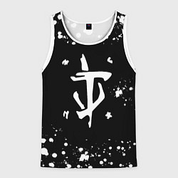 Майка-безрукавка мужская Doom брызги белых красок, цвет: 3D-белый