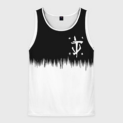 Майка-безрукавка мужская Doom краски черно белый, цвет: 3D-белый