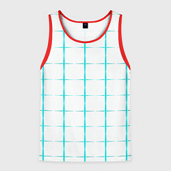 Мужская майка без рукавов Color white light blue crosses