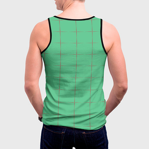 Мужская майка без рукавов Color green stripes / 3D-Черный – фото 4