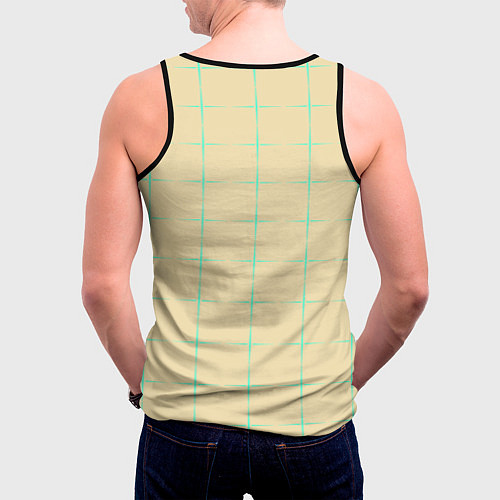 Мужская майка без рукавов Color beige green crosses / 3D-Черный – фото 4