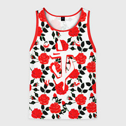 Майка-безрукавка мужская Doom розы, цвет: 3D-красный