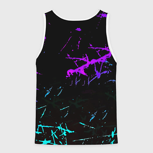 Мужская майка без рукавов Doom неоновые штрихи / 3D-Белый – фото 2