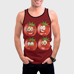 Майка-безрукавка мужская Эмоциональные томаты, цвет: 3D-черный — фото 2