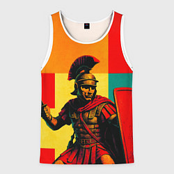 Майка-безрукавка мужская Римский легионер поп-арт, цвет: 3D-белый