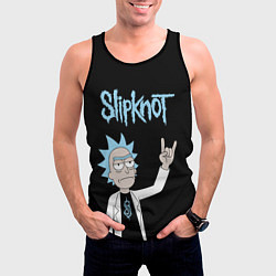 Майка-безрукавка мужская Slipknot и Рик Санчес из Рик и Морти, цвет: 3D-черный — фото 2