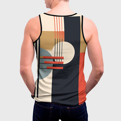 Мужская майка без рукавов Баухаус - текстура / 3D-Черный – фото 4