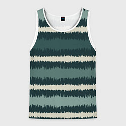Мужская майка без рукавов Полосы зигзагообразные зеленые