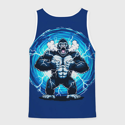 Мужская майка без рукавов Горилла показывает свою силу / 3D-Белый – фото 2