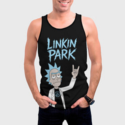 Майка-безрукавка мужская Linkin Park и Рик рокер двухсторонняя, цвет: 3D-черный — фото 2
