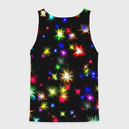 Мужская майка без рукавов Doom новогодние искры / 3D-Белый – фото 2