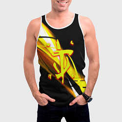 Майка-безрукавка мужская Doom геометрия из полос, цвет: 3D-белый — фото 2