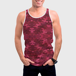 Майка-безрукавка мужская Малиновый комуфляж, цвет: 3D-белый — фото 2