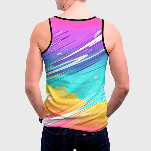 Мужская майка без рукавов Медаль Саша номер один / 3D-Черный – фото 4