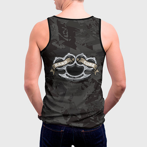 Мужская майка без рукавов Белый питбуль - иду против правил / 3D-Черный – фото 4