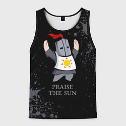 Майка-безрукавка мужская Хвала солнцу - дарк соулс, цвет: 3D-черный